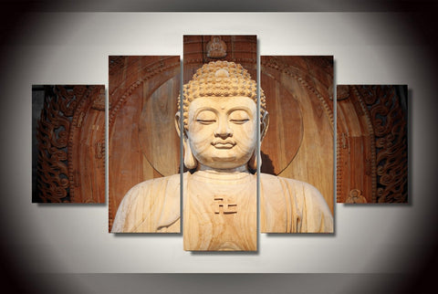 tableau bouddha en bois