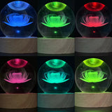 Statue boule de cristal lotus lumineuse