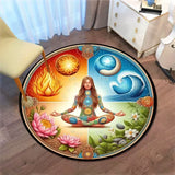 Tapis de sol rond mandala méditation
