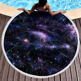Serviette de plage ronde motif galaxie