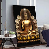 Tableau Bouddha en méditation sur lotus