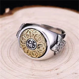 Bague Bouddha mantra rotative, anneau ajustable