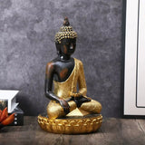Statue Bouddha dorée sur socle lotus