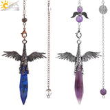 Pendentif pointe de cristal à ailes