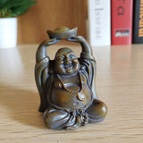 Statuette Bouddha rieur finition couleur pierre