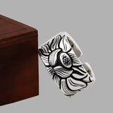 Bague Bouddha lotus et Sutra du Cœur