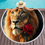 Serviette de plage ronde lion