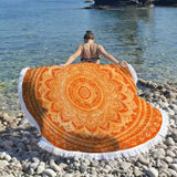 Serviette de plage ronde Mandala