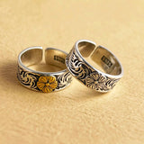 Bague Bouddha fleur en argent 925