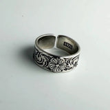 Bague Bouddha fleur en argent 925