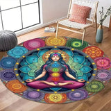 Tapis de sol rond mandala méditation