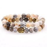 Bracelet bouddhiste onyx et tête de Bouddha