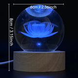 Statue boule de cristal lotus lumineuse