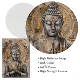 Tableau bouddha méditant sur lotus