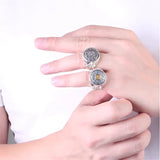 Bague Bouddha mantra rotative, anneau ajustable