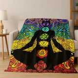Couverture flanelle mandala zen