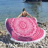 Serviette de plage ronde Mandala