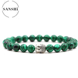 Bracelet bouddhiste en perles d'agate