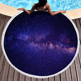 Serviette de plage ronde motif galaxie
