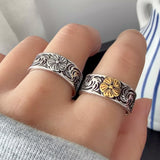Bague Bouddha fleur en argent 925