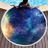Serviette de plage ronde motif galaxie