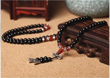 Bracelet mala en onyx et œil de tigre noir