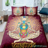 Housse de couette lotus chakras bohème