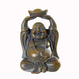 Statuette Bouddha rieur finition couleur pierre