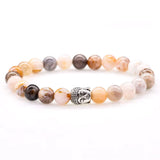 Bracelet bouddhiste onyx et tête de Bouddha