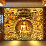 Papier peint mural Bouddha doré