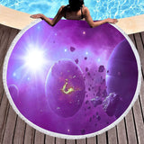 Serviette de plage ronde paysage violet