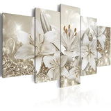 Tableau fleurs de lys 5 panneaux