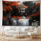 Tapisserie Bouddha cascade et érables