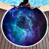 Serviette de plage ronde motif galaxie