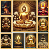 Tableau Bouddha en méditation sur lotus