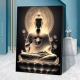 Tableau Bouddha en méditation sur lotus