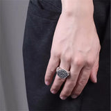 Bague Bouddha mantra rotative, anneau ajustable