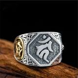 Bague bouddhiste sanskrit en argent 925