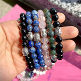 Bracelet bouddhiste en perles d'agate