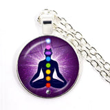 Pendentif bouddha 7 chakras, cabochon 25 mm