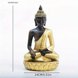 Statue Bouddha dorée sur socle lotus