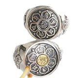 Bague Bouddha mantra rotative, anneau ajustable