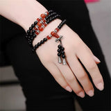Bracelet mala en onyx et œil de tigre noir