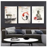 Toile Bouddha à l'encre, sans cadre