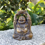 Statuette Bouddha rieur finition couleur pierre