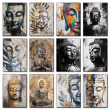 Tableau bouddha méditant sur lotus