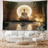 Tapisserie Bouddha cascade et érables