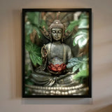 Tableau bouddha en peinture diamant 100x140 cm porté