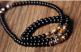 Bracelet mala en onyx et œil de tigre noir