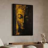 Tableau Bouddha visage patiné sur toile